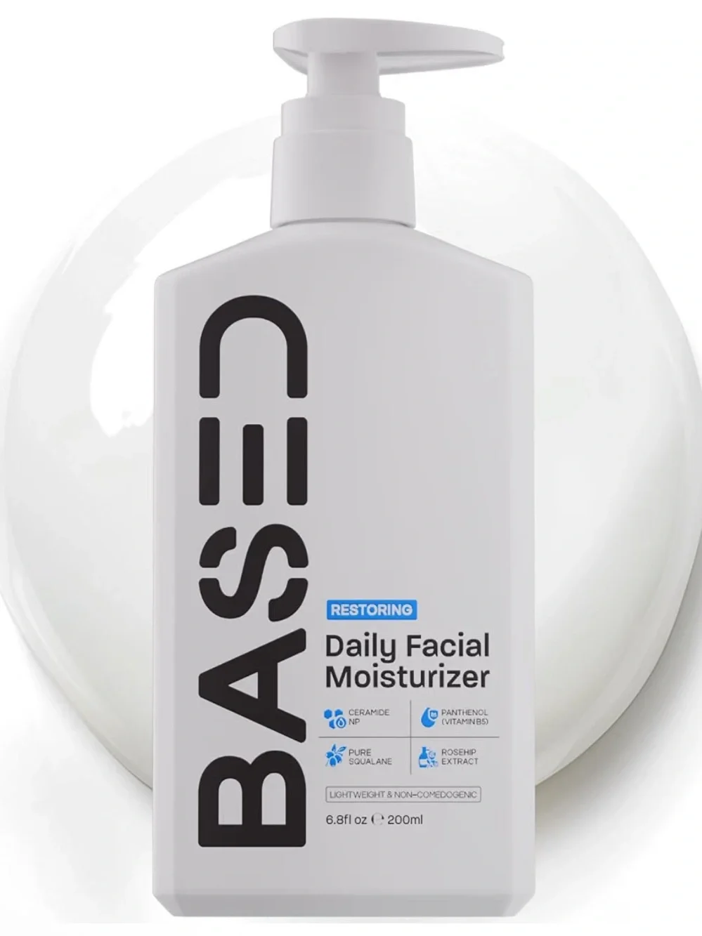BASED Men's Daily Face Moisturizer - Daily Facial Moisturizer Squalane & Rosehip